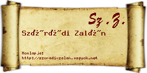 Szórádi Zalán névjegykártya